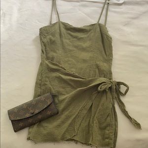 Dark green wrap dress